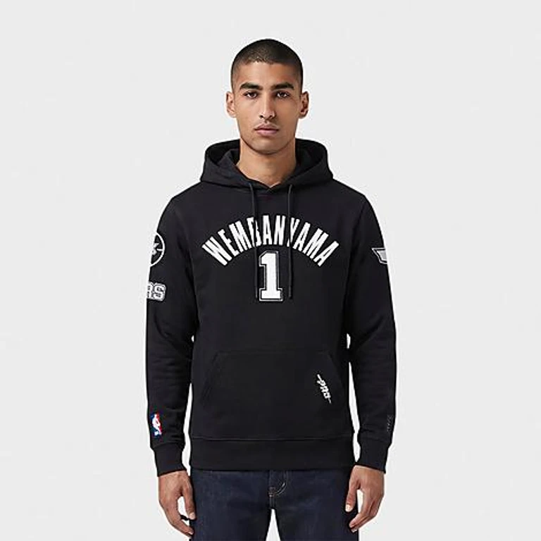 Men's Victor Wembanyama San Antonio Spurs NBA Classic Pullover Hoodie in Black Size: Small