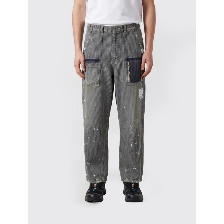 Abstract-Pattern Straight-Leg Denim Jeans (J16PT128INDIGO)