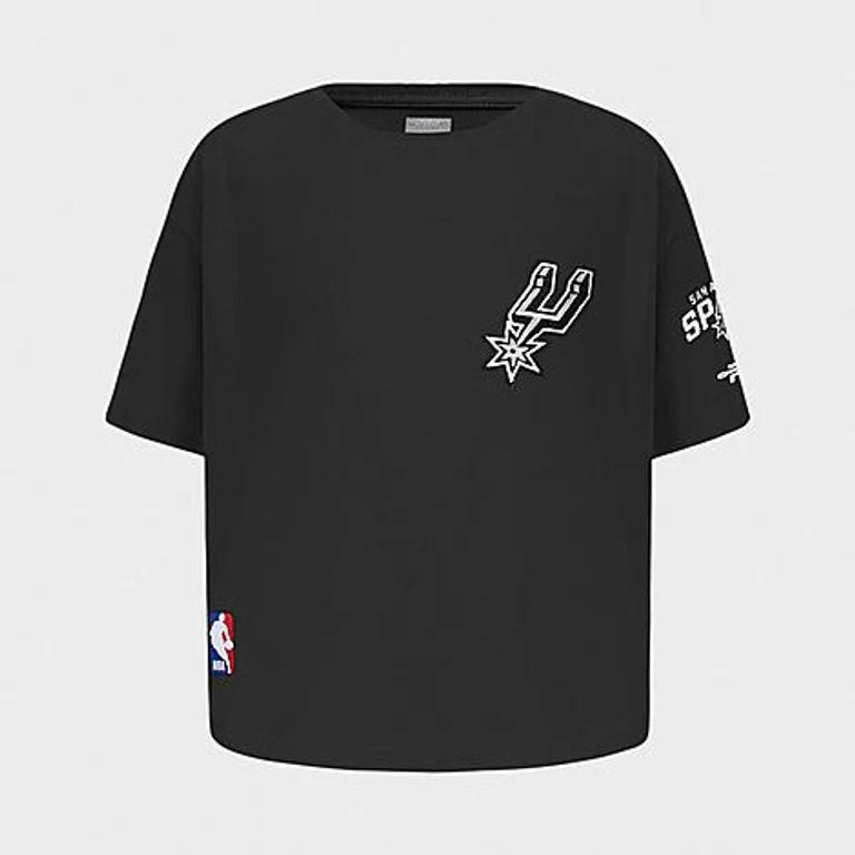Girls' Little Kids San Antonio Spurs NBA Classic Boxy T-Shirt in Black Size: 4