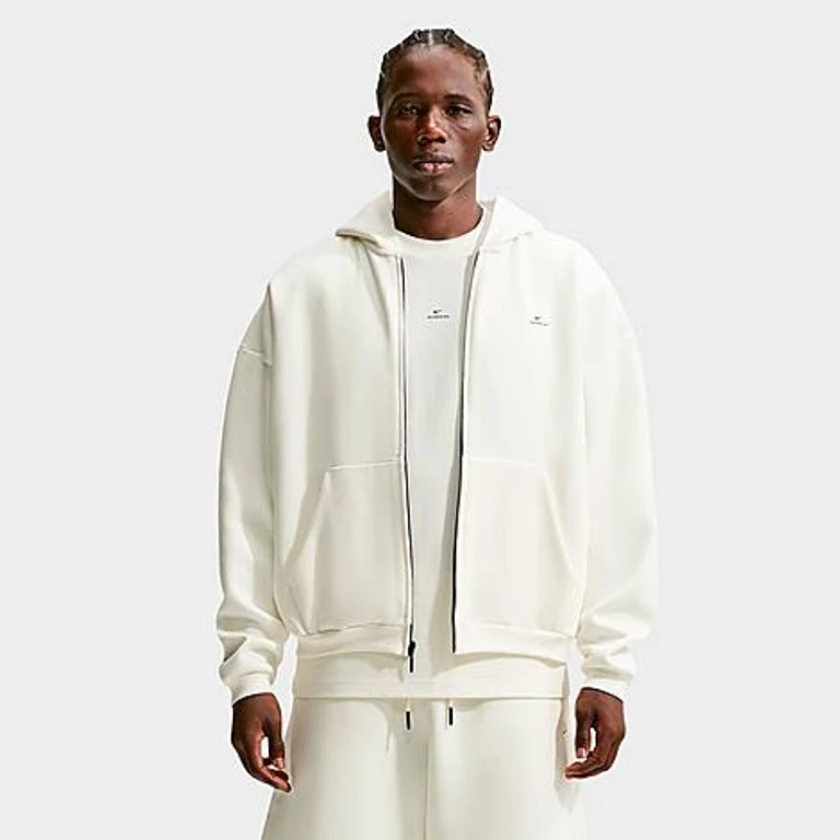 Nike Men's Standard Issue Therma-FIT Full-Zip Basketball Hoodie in Sail/Black Size: XS