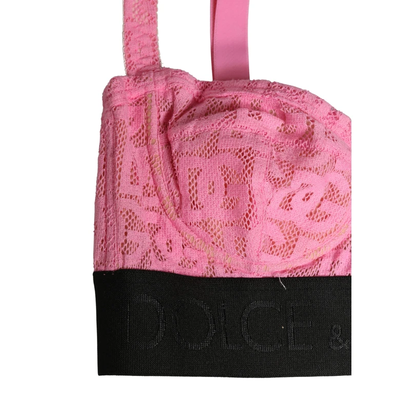 Dolce & Gabbana Pink Semi-Pad Underwire Balconette Bra Underwear Cotton Elastane Nylon Clothing - Women