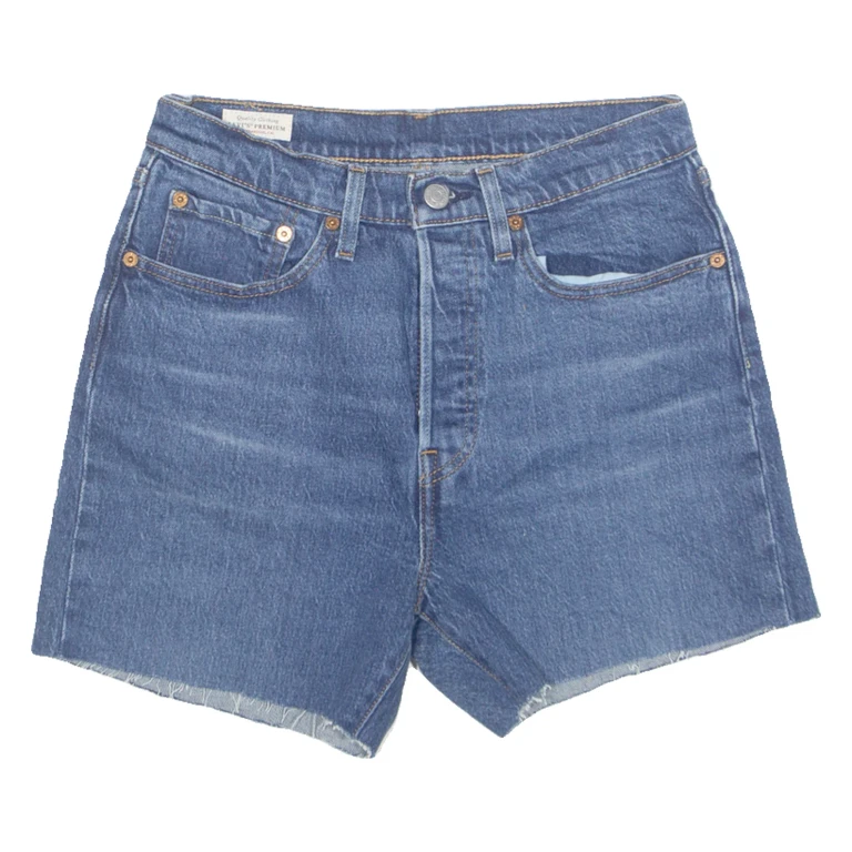 LEVI'S Cut Off 501 Premium E Womens Denim Shorts Blue S W26