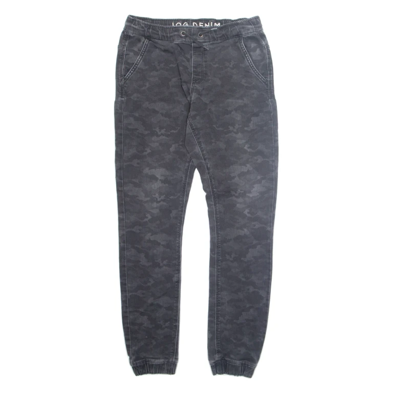 JOG DENIM Camo Mens Trousers Grey Regular Tapered W30 L30