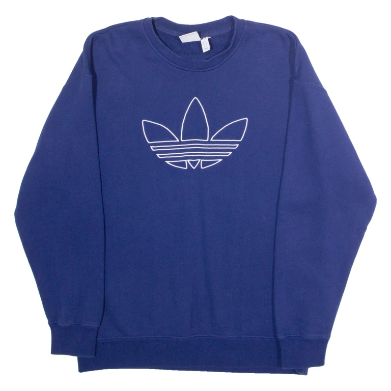 ADIDAS ORIGINALS Womens Sweatshirt Blue Crew Neck UK 4