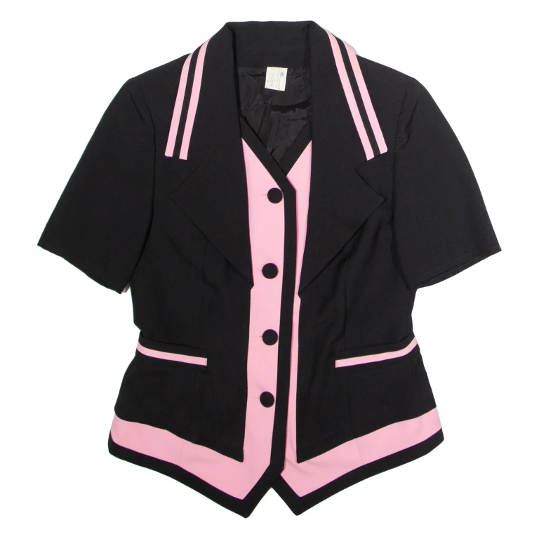 PM Womens Blazer Jacket Black Colourblock UK 10