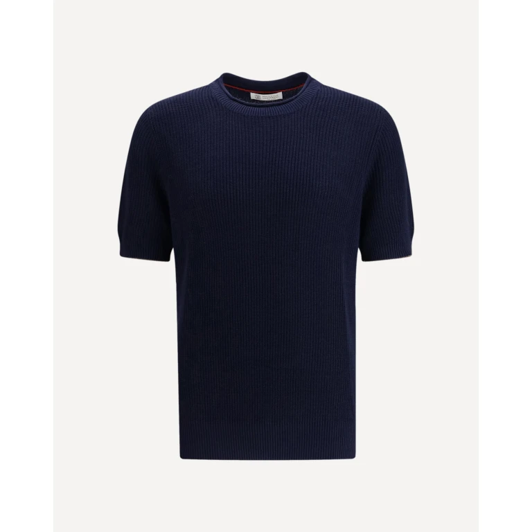 BRUNELLO CUCINELLI Cotton and linen knit T-Shirt Male 54