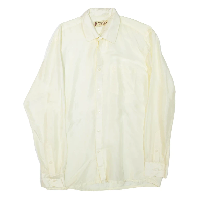 AXOTICS Mens Plain Shirt Yellow Long Sleeve L