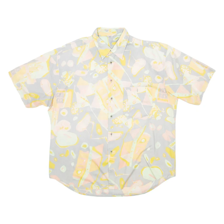 Mens Shirt Grey Crazy Pattern M