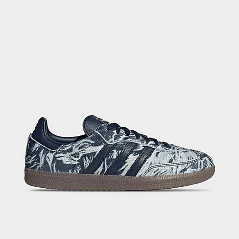 adidas Women's Originals Samba OG Snow Leopard Casual Shoes in Night Indigo/Night Indigo/Off White Size: 5.0