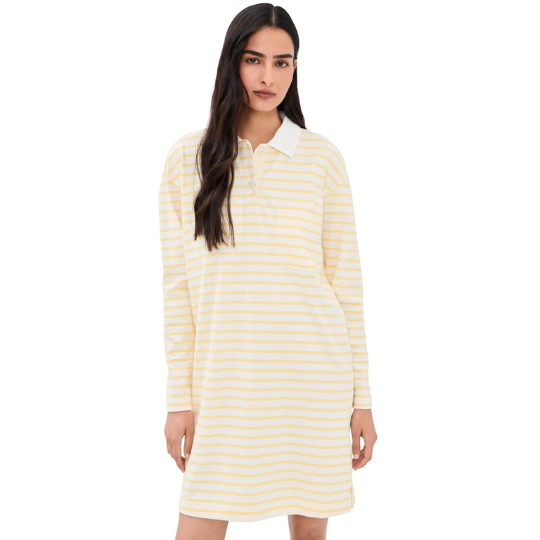 Alex Mill Rugby Dress In Stripe Natural/Yellow S