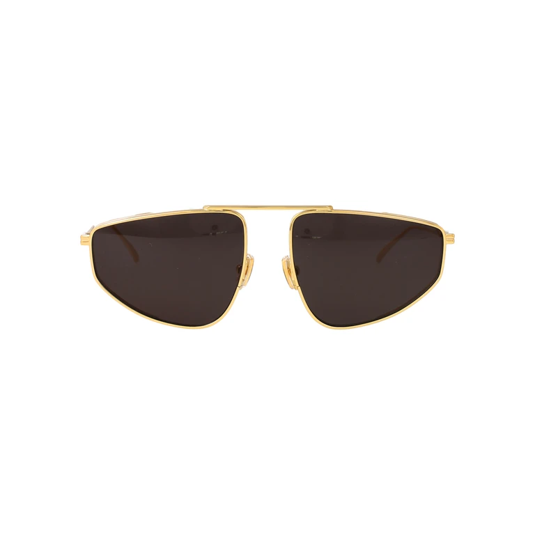 Bottega Veneta Bv1466s 001 Gold-gold-grey Metal Sunglasses - Women