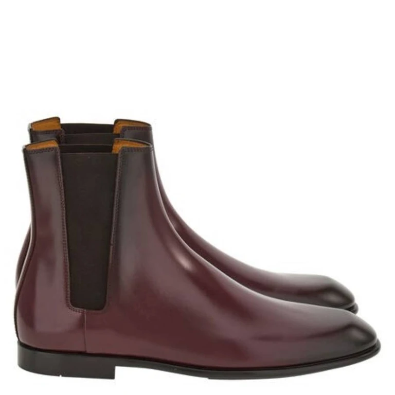 Ferragamo Fulton Leather Chelsea Boots, Size 9 E