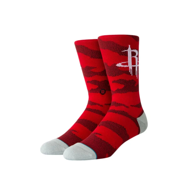 Casual NBA Houston Rockets Camo Melange Men Crew Socks Red