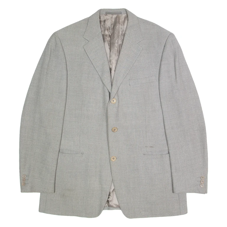 VERSACE Mens Blazer Jacket Grey Wool 90s L