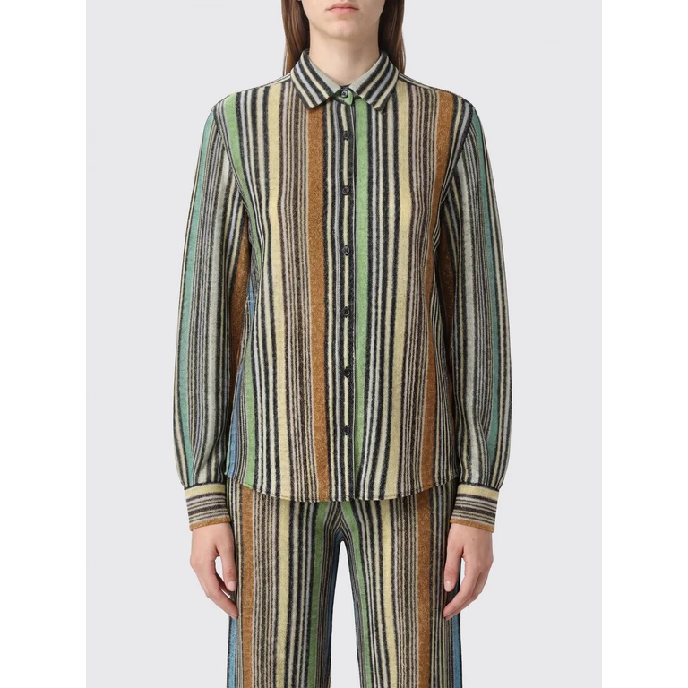 MISSONI Long-Sleeved Shirt in Viscose and Lurex with Multicolor Stripes (DS26SJ0ZBR0158S72Q7)