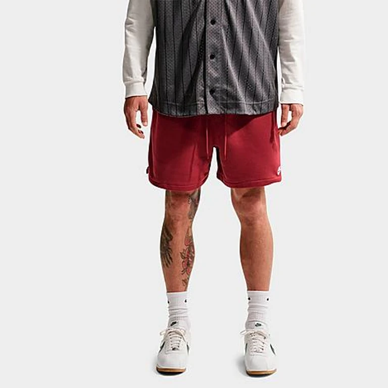 Nike Men's Club French Terry Flow Shorts in Team Crimson/Team Crimson/White Size: XS