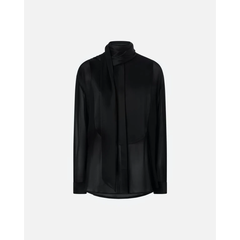 Pinko - Chemise transparente élégante avec empiècement en satin - 36
