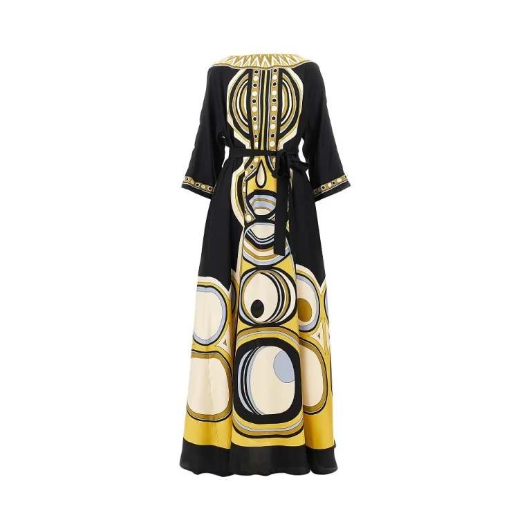 LA DOUBLE J Printed silk 'Muumuu' long dress Woman M