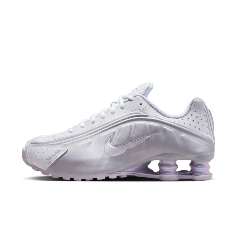 Women's Shox R4 'White Metallic Platinum Barely Grape W' Shoes