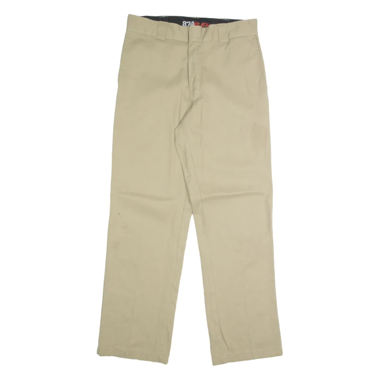 DICKIES Chino Mens Trousers Beige Regular Straight W32 L32