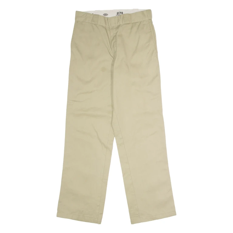 DICKIES 874 Workwear Mens Twill Trousers Beige Classic Straight W30 L32