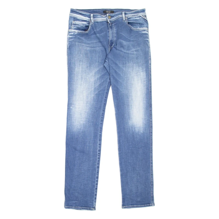 REPLAY Kelli Gray Womens Jeans Blue Slim Straight Stone Wash W30 L32