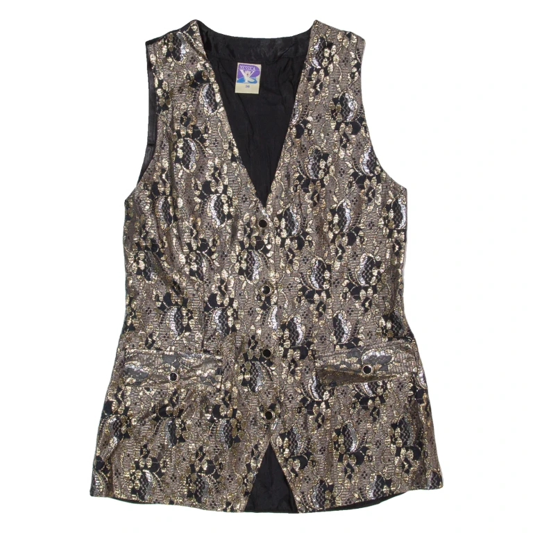YESSICA Womens Blazer Waistcoat Black Floral S