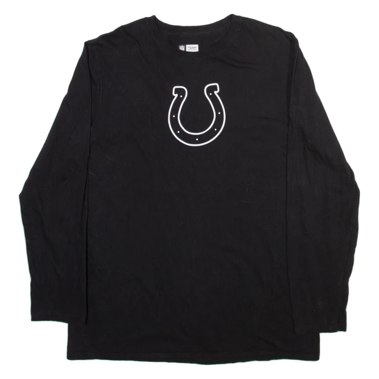 NFL Indianapolis Colts Mens T-Shirt Black Long Sleeve USA L