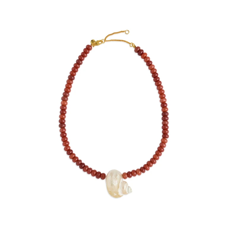 Madewell Turbo Shell Beaded Necklace Antique Gold One Size