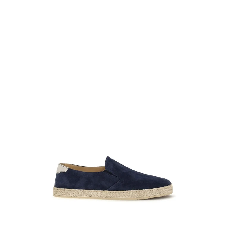 Brunello Cucinelli Blue Calf Leather Bos Taurus Espadrilles Shoe - Men