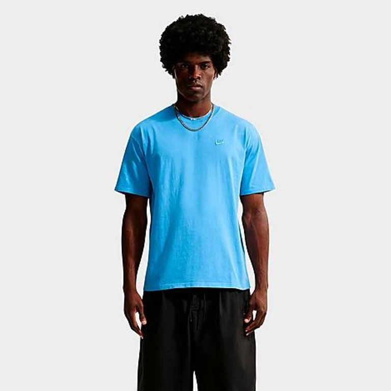 Nike Men's Sportswear Vintage-Washed T-Shirt in University Blue/University Blue Size: XS