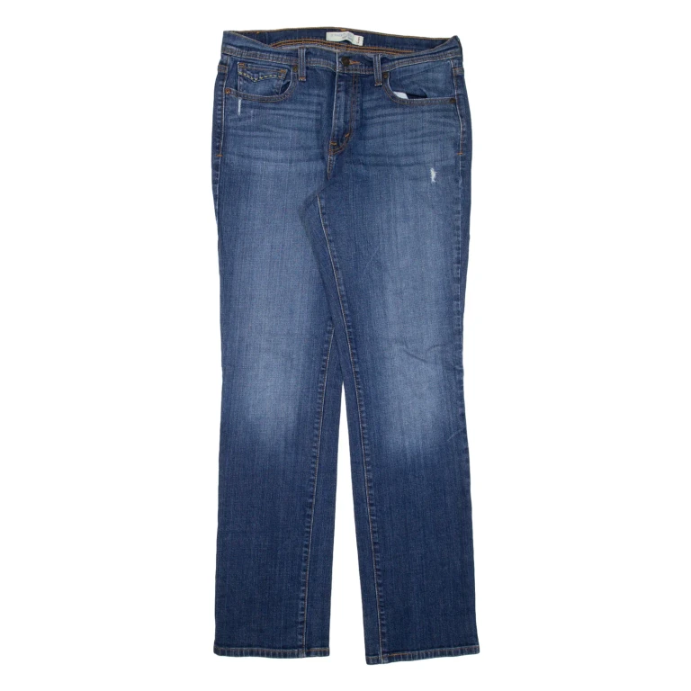 LEVI'S 505 Distressed Womens Jeans Blue Regular Straight W32 L31