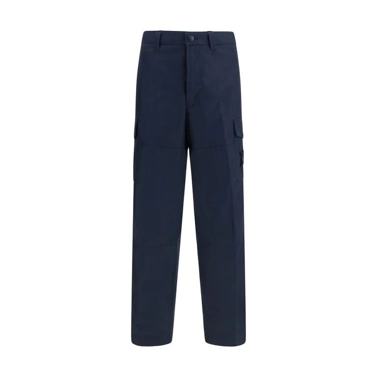 Blue Cotton Cargo Pants - Men