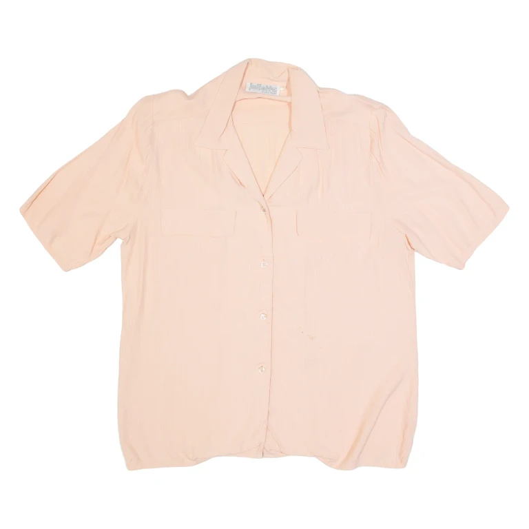 JULIETTA Womens Shirt Pink Collared 90s Viscose M