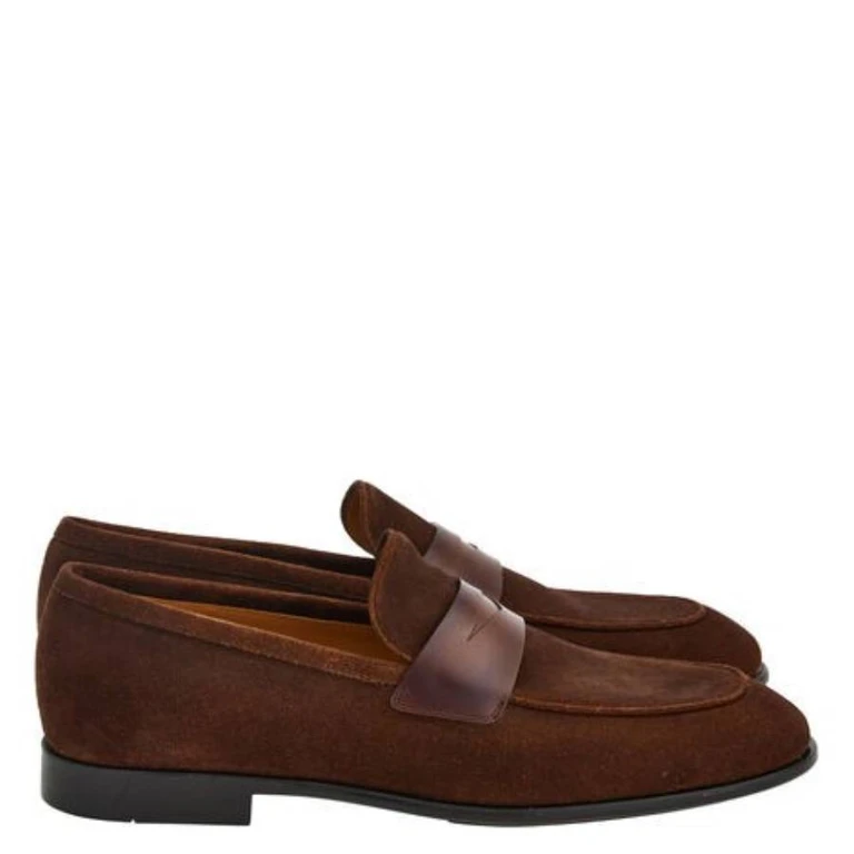 Suede Penny Loafers, Size 9 E