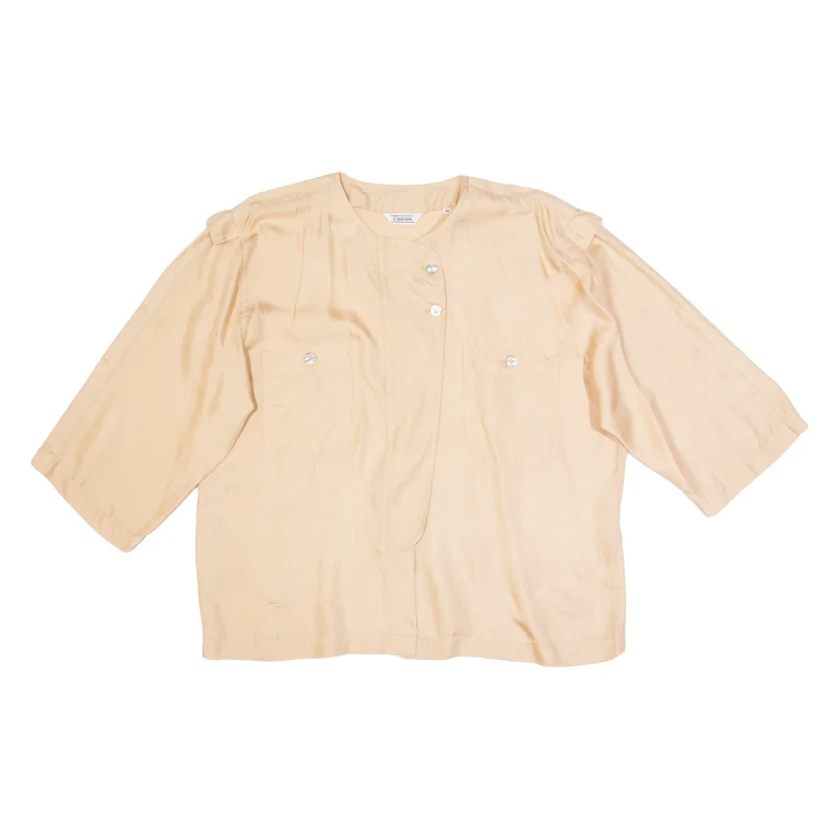 EINHORN Womens Blouse Beige 3/4 Sleeve Silk M