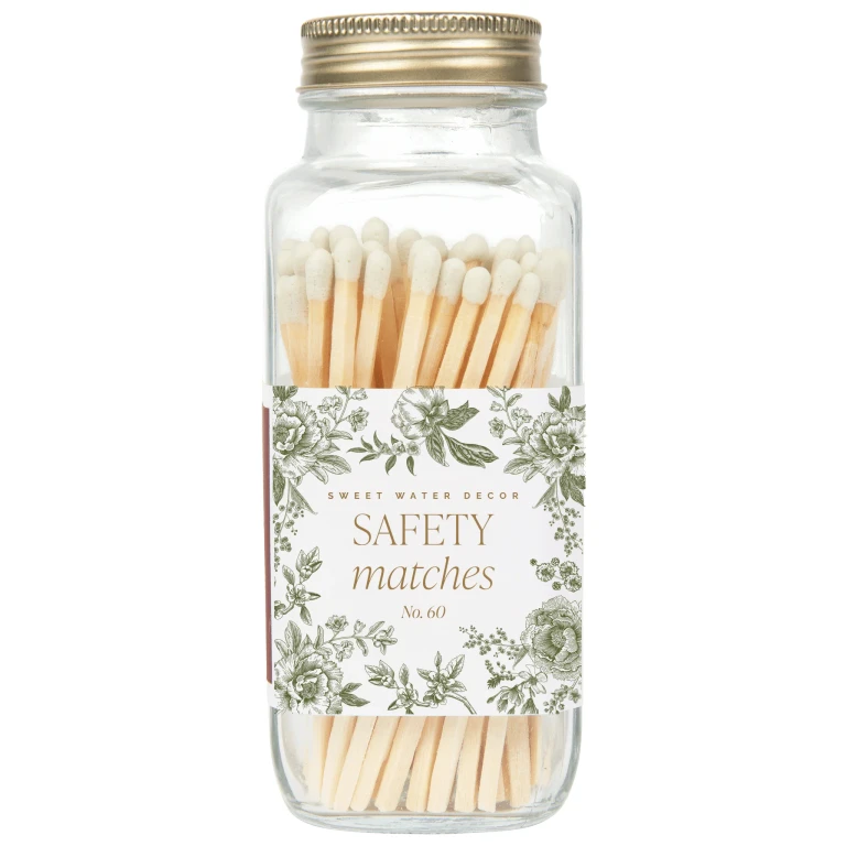 Green Delft White Tip Safety Matches - 60 Count, 3.75"