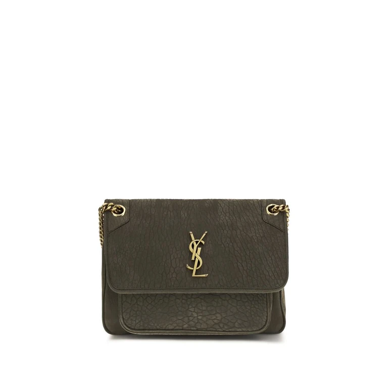 Saint Laurent Gray Lamb Ovis Aries Shoulder Bag - Women