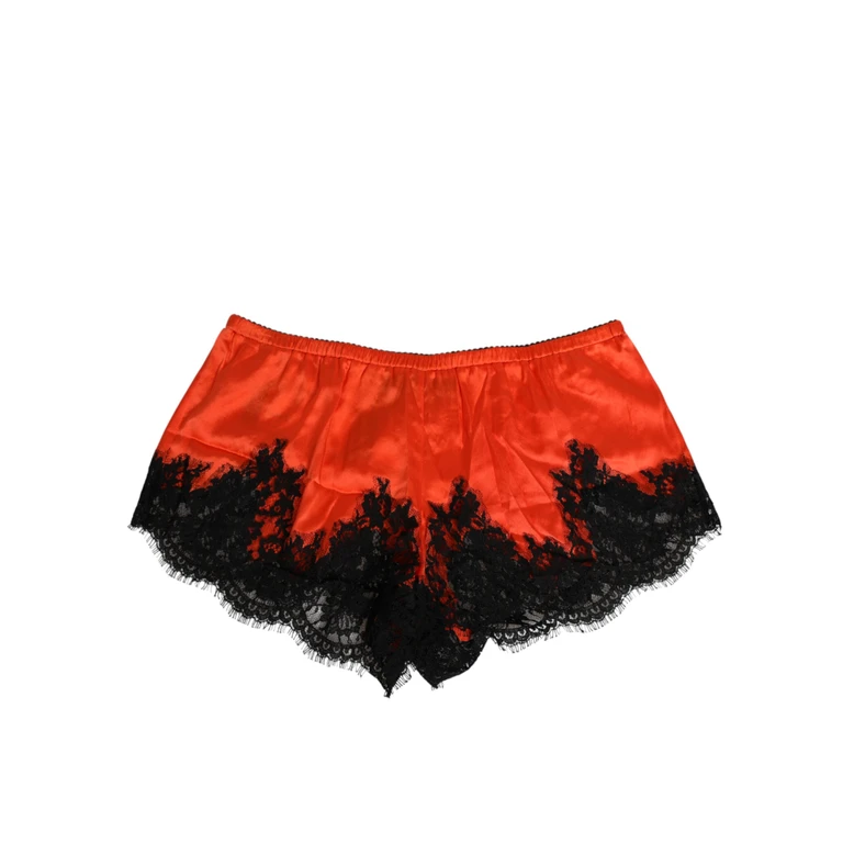 Dolce & Gabbana Red Silk Satin Lace Shorts Underwear - Women