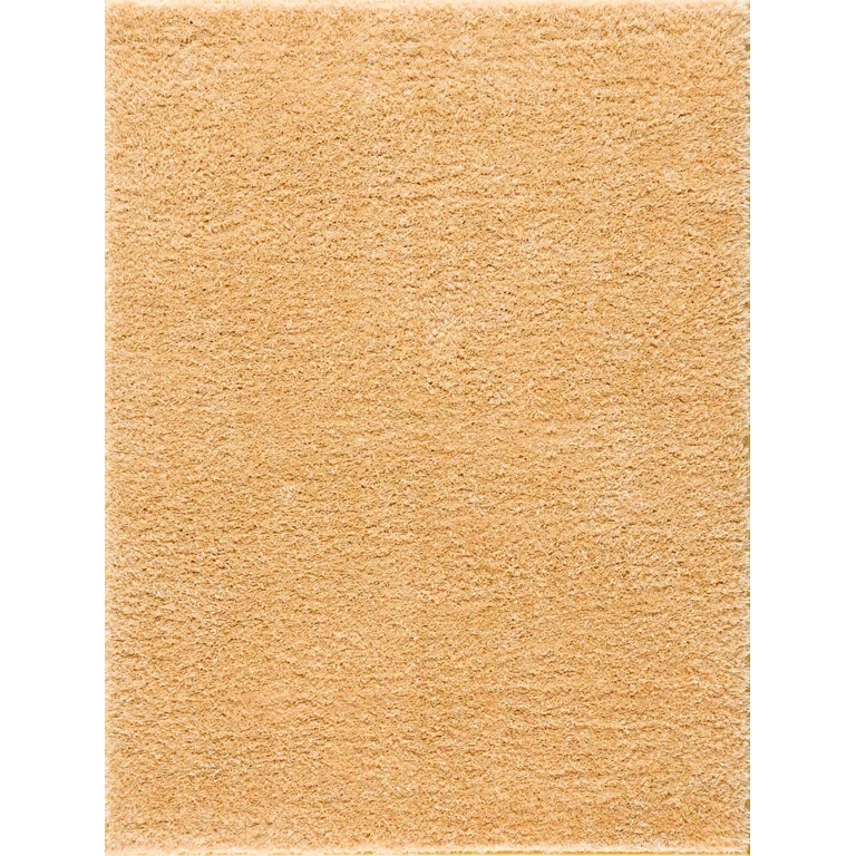 Faina Solid Gold Shag Washable Area Rug - Clearance