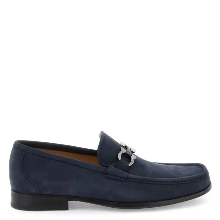 Ferragamo Gancini Ornament Loafers, Size 9 EE