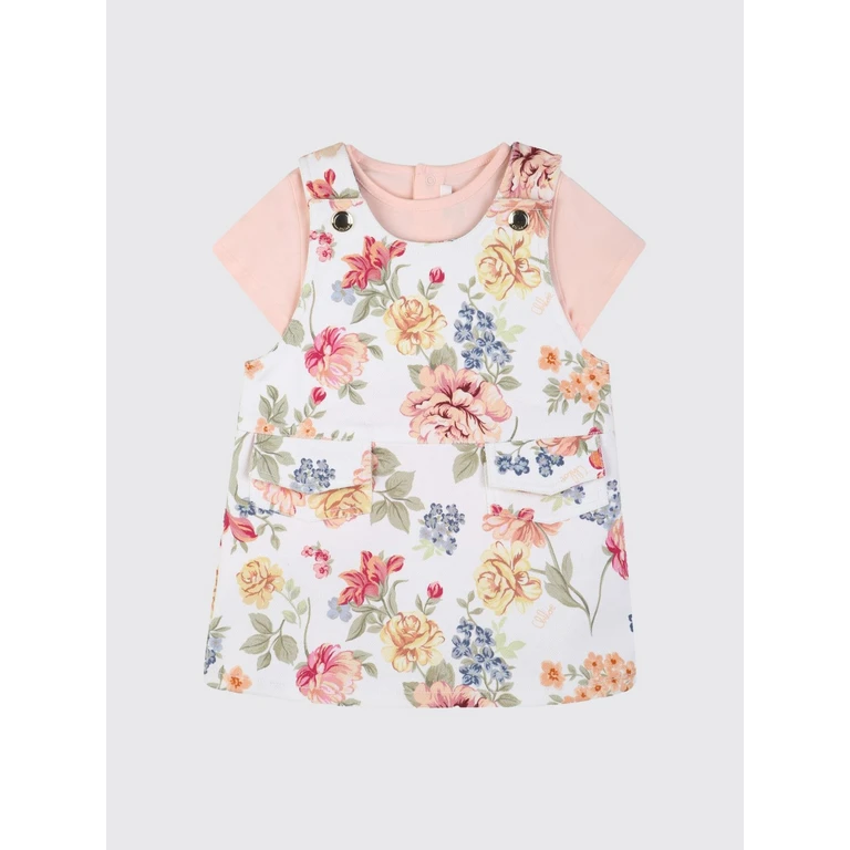 CHLOÉ Girl's 2-Piece Floral Print Cotton Set with Logo (C20906S95)