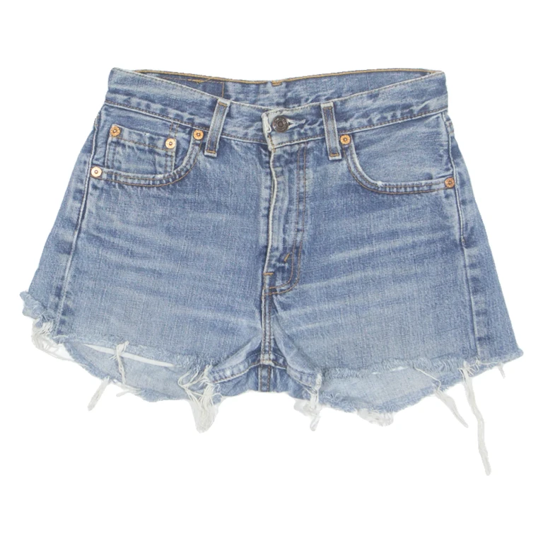 LEVI'S Cut Off 505 Womens Denim Shorts Blue S W27
