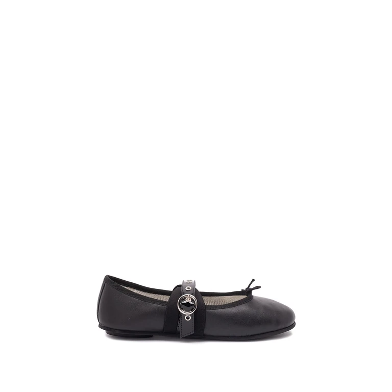 Flat shoes Black Calf Leather/rubber Sole - Damen
