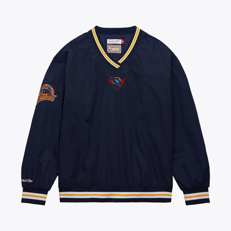 Men's NBA Classic Nylon Pullover Vintage Logo Warriors