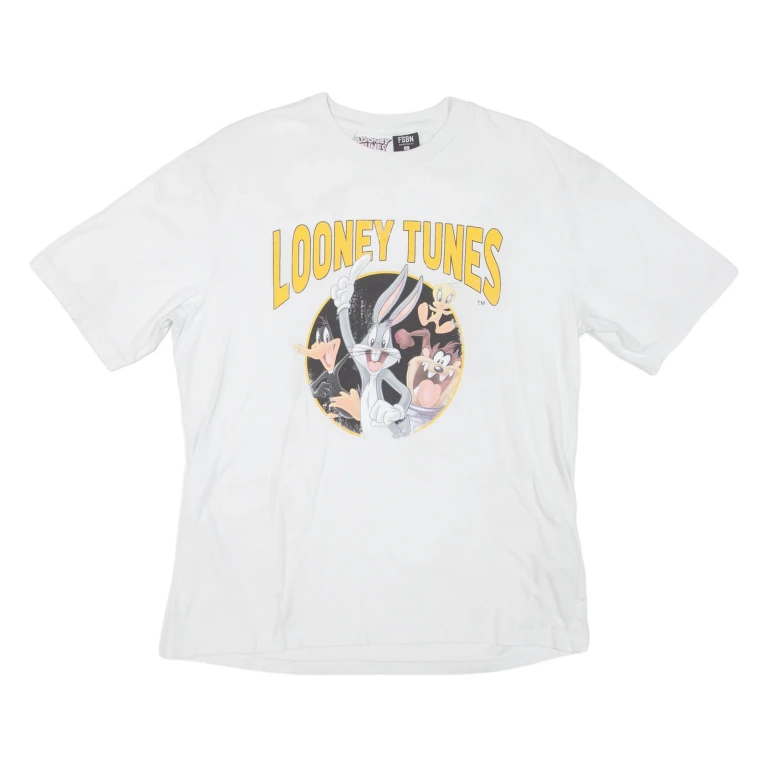 FSBN Looney Tunes Mens T-Shirt White Crew Neck S