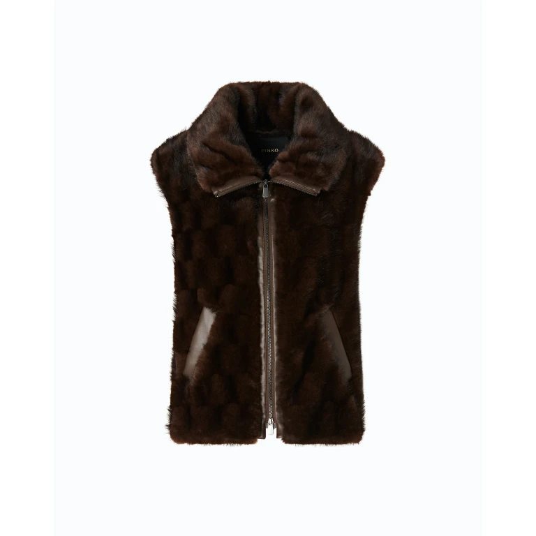Gilet zippé en fourrure synthétique - XL