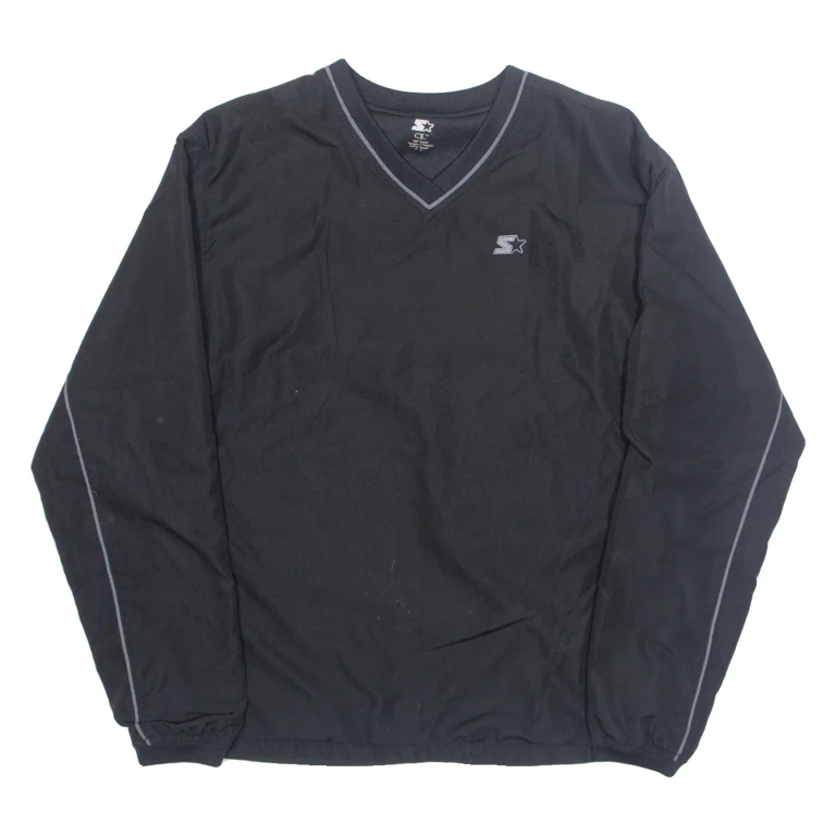 STARTER Mesh Lined Training Mens Sweatshirt Black V-Neck S
