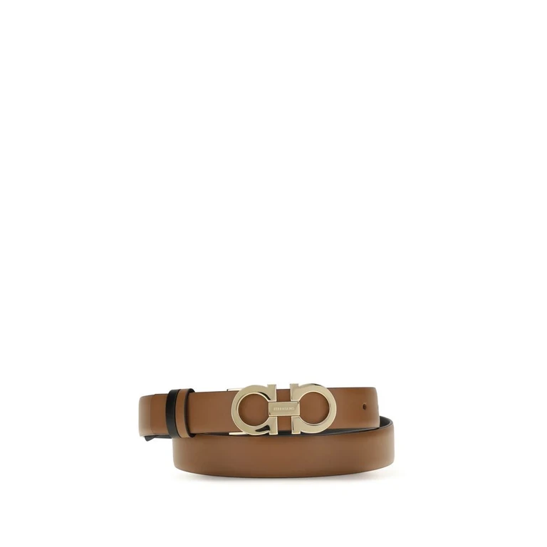 Ferragamo Brown Calf Leather Bos Taurus Regular Belt - Women