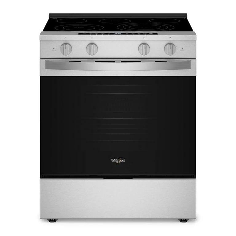 30 in. Smart Slide in Electric Range with Air Cooking Technology, No Preheat Air Fry, WipeClean Coating, Steam/Self Clean and High Speed Preheat in Stainless Steel 5.3 cu. ft. WSES7530RZ